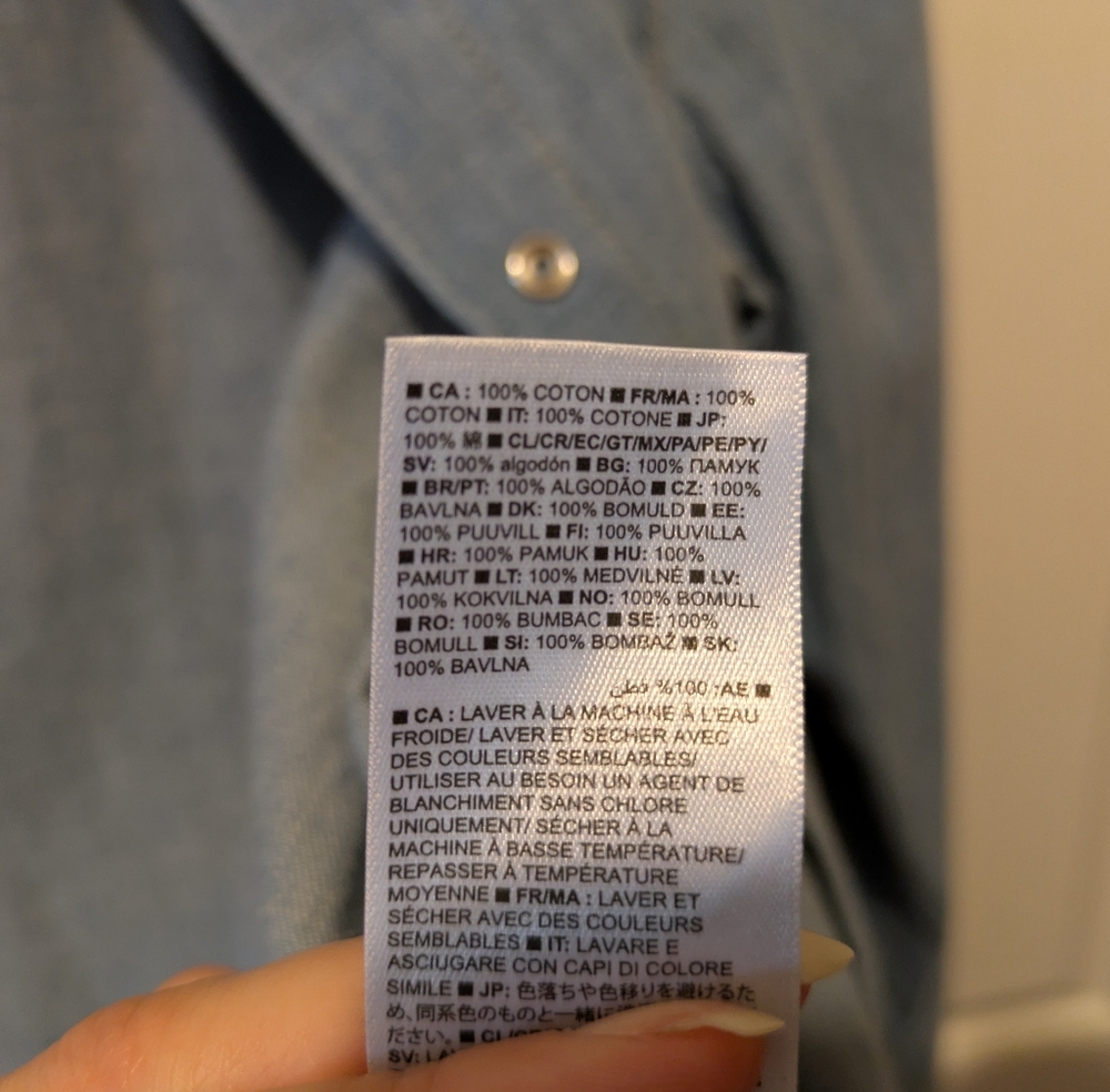 Banana Republic The Perfect Denim Everyday Shirt Snap Buttons Size XS New! - Picture 10 of 15